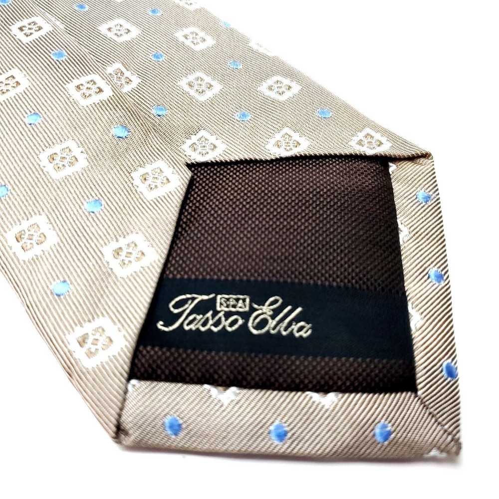 Tasso Elba Tasso Elba Beige Silk Tie Woven Geomet… - image 4