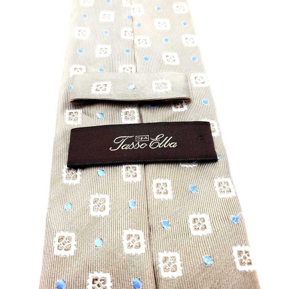 Tasso Elba Tasso Elba Beige Silk Tie Woven Geomet… - image 5