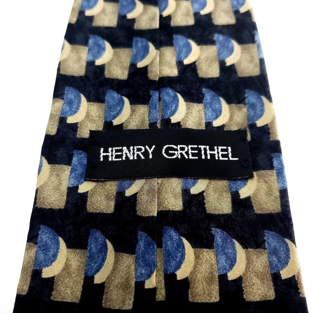 Henry Grethel Henry Grethel Silk Tie Print Blue T… - image 3