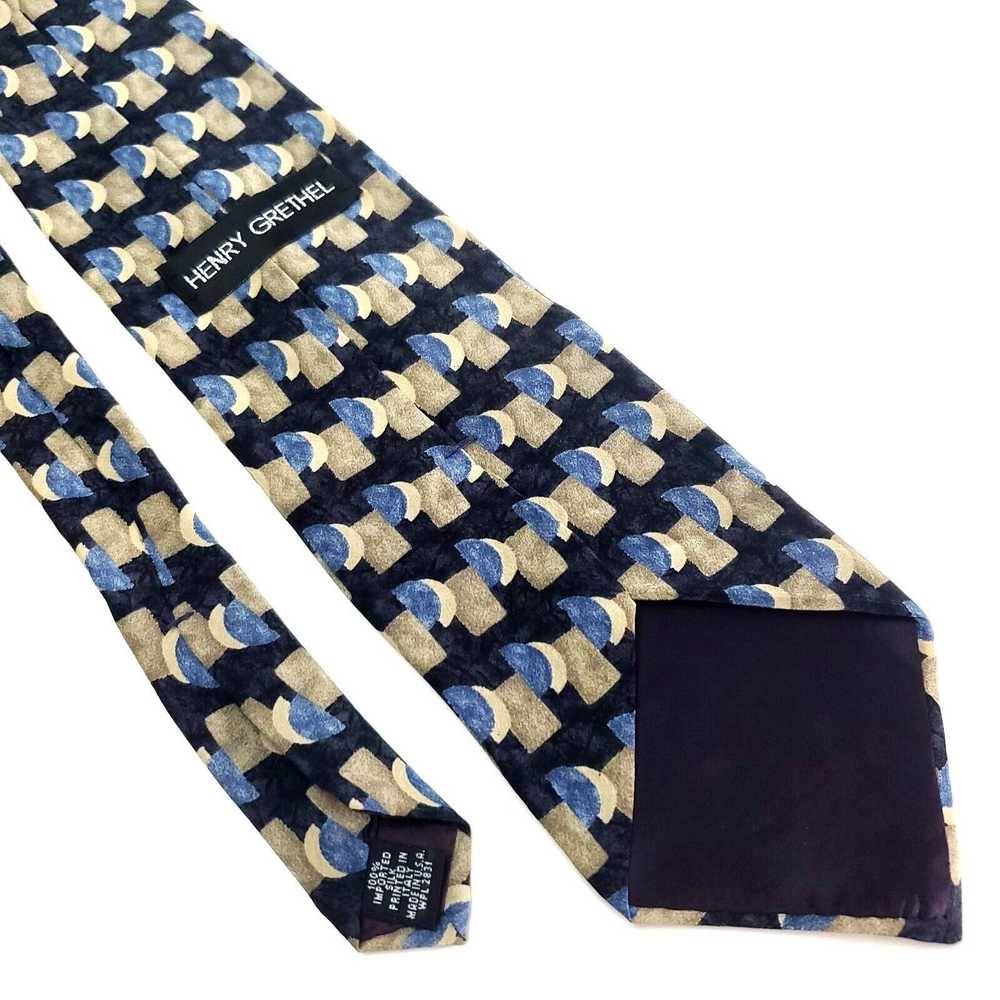 Henry Grethel Henry Grethel Silk Tie Print Blue T… - image 5