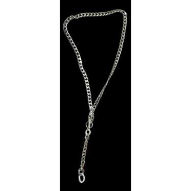 Other Silver Glam Chunky Chain Rhinestone Lariat … - image 1