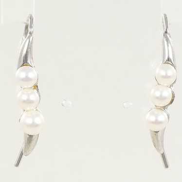 Other LuxUness Silver Pearl Earrings 925 Metal Ea… - image 1