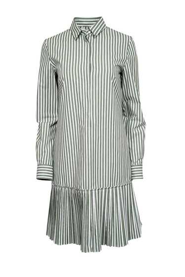 Akris Punto - Olive Green & White Striped Shirtdre