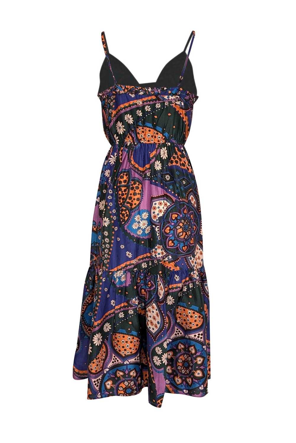 Sea NY - Blue, Purple, & Orange Paisley Print Sat… - image 3