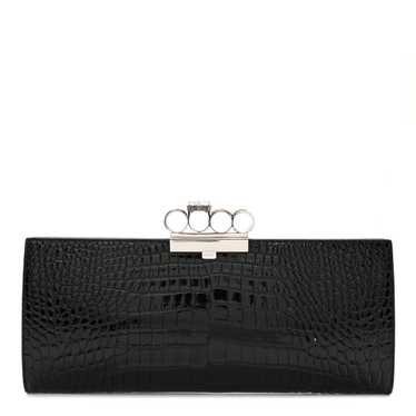 ALEXANDER MCQUEEN Calfskin Crocodile Embossed Knu… - image 1