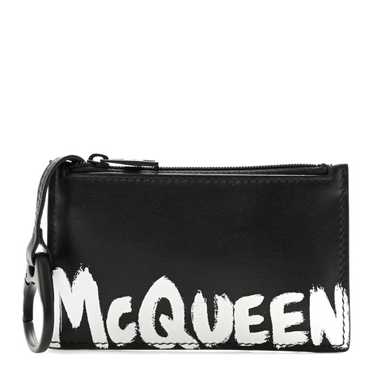 ALEXANDER MCQUEEN Calfskin Graffiti Card Key Pouc… - image 1