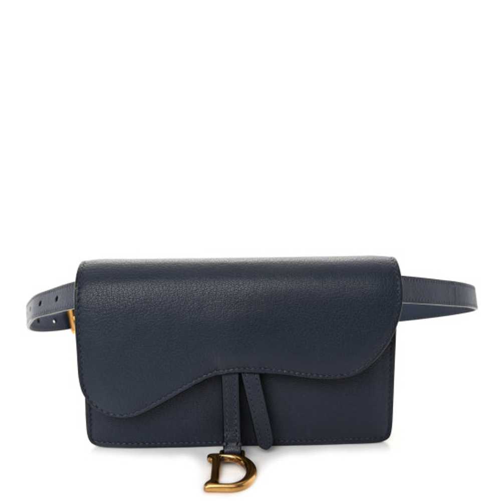 CHRISTIAN DIOR Goatskin Saddle Belt Bag Denim Blue - image 1