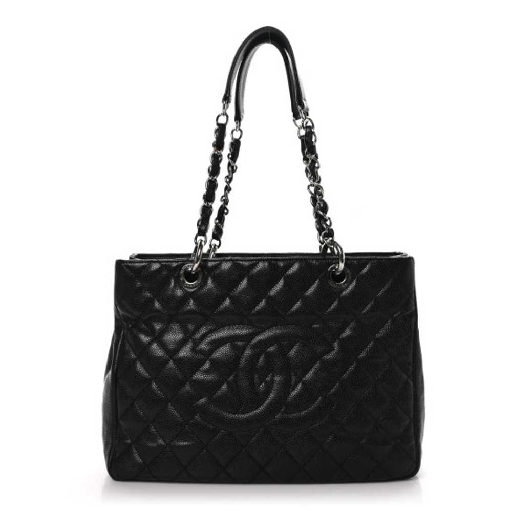 CHANEL Caviar Quilted Grand Shopping Tote GST Bla… - image 1