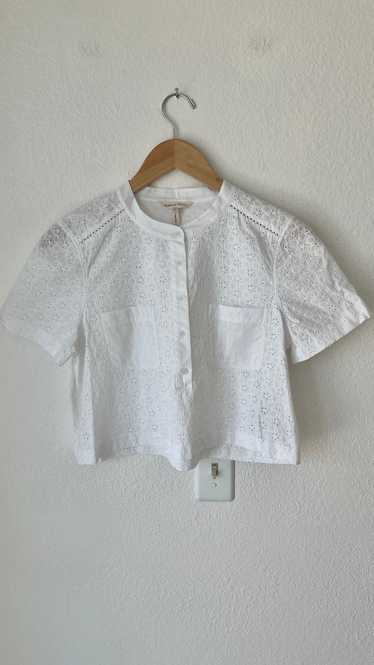 rebecca taylor Cropped Eyelet Blouse (6) | Used,…