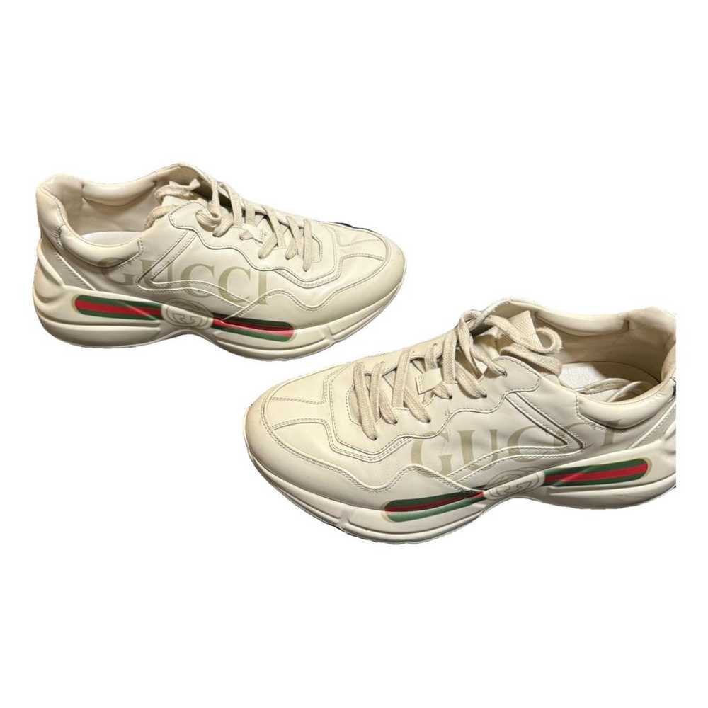 Gucci Rhyton leather low trainers - image 1