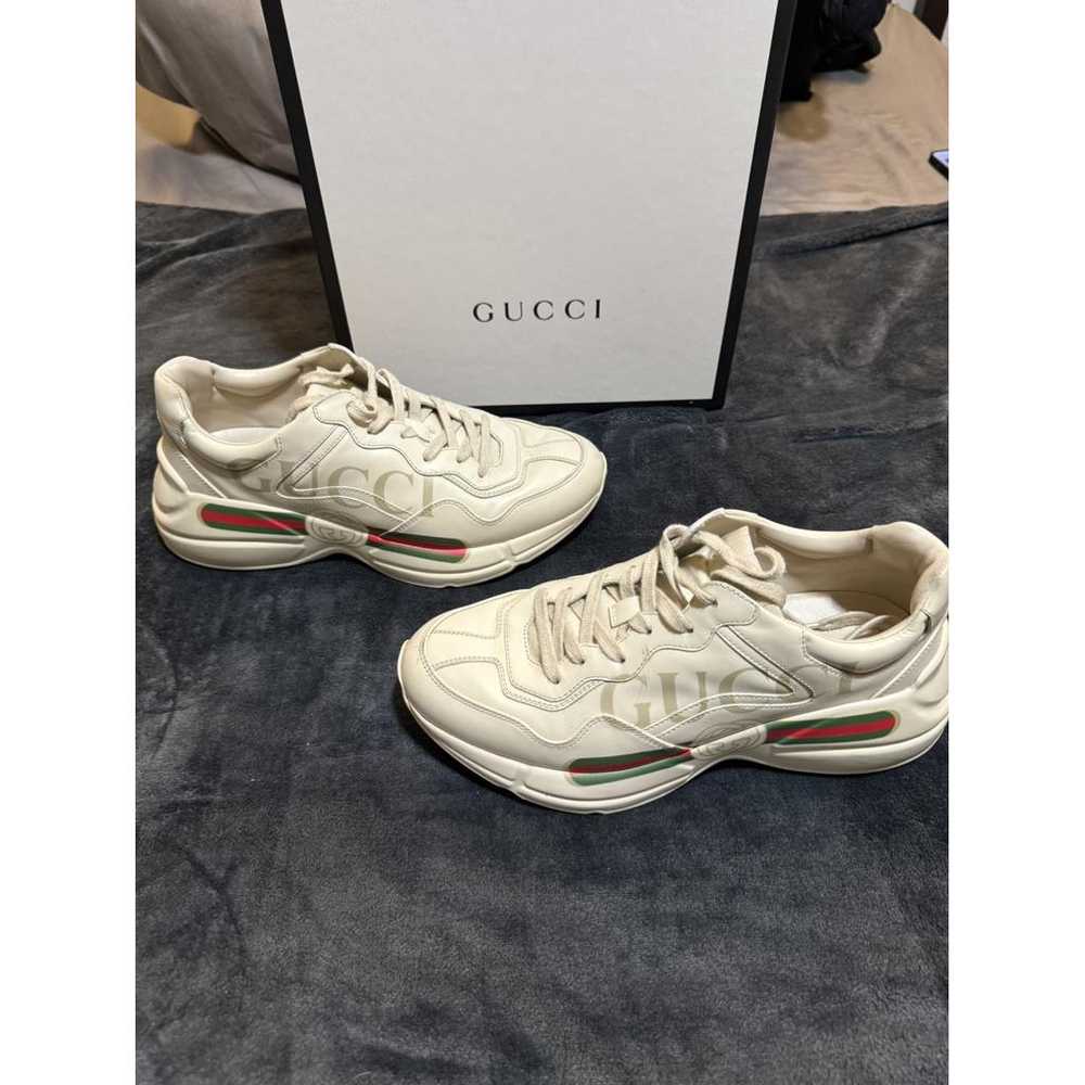 Gucci Rhyton leather low trainers - image 2