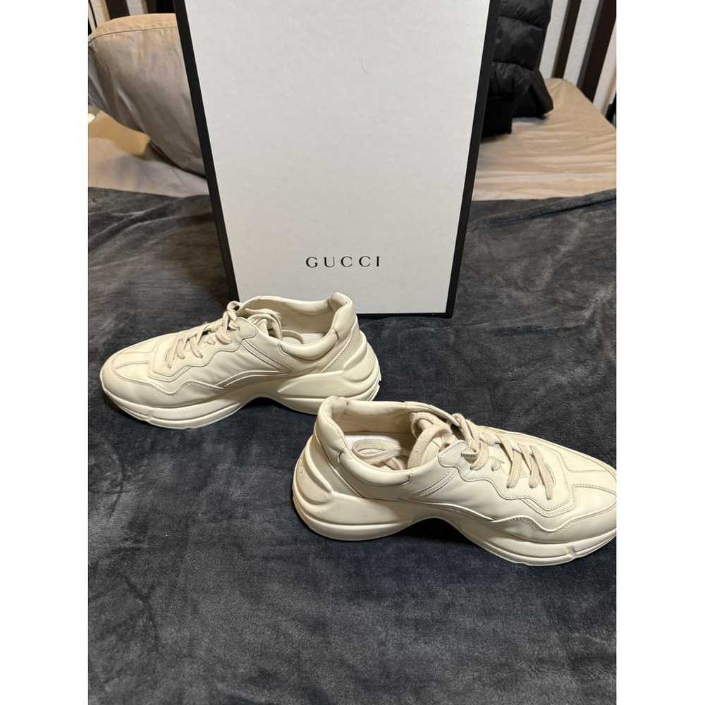 Gucci Rhyton leather low trainers - image 3