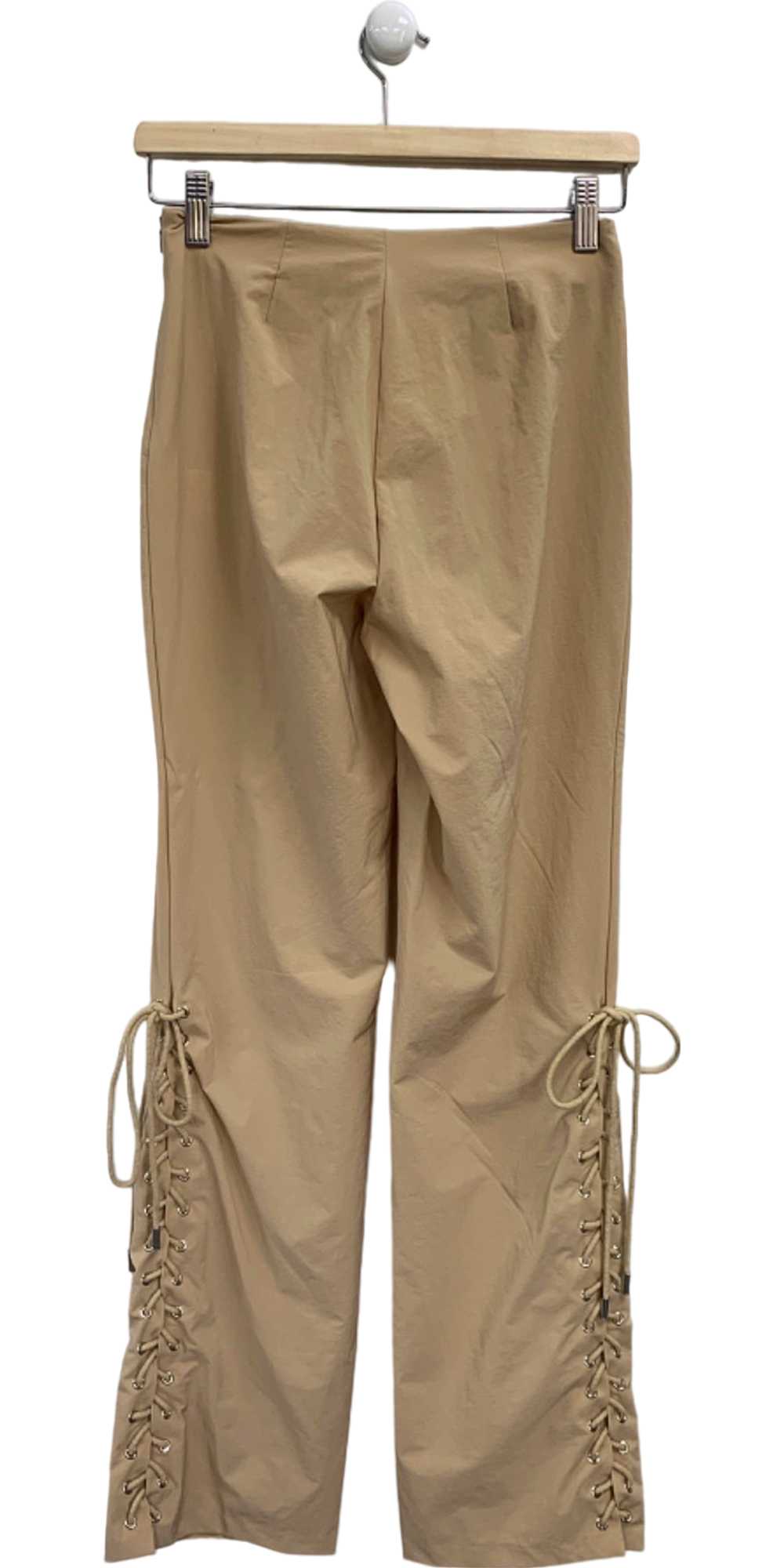 Mistress Rocks Beige Lace Up Trousers UK S - image 2