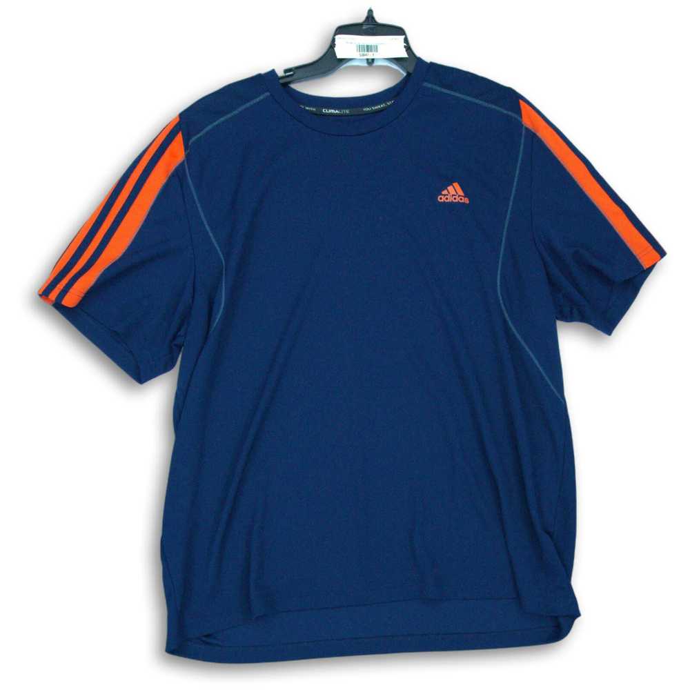 Men's Adidas Navy Blue Orange Pullover T-Shirt Si… - image 1