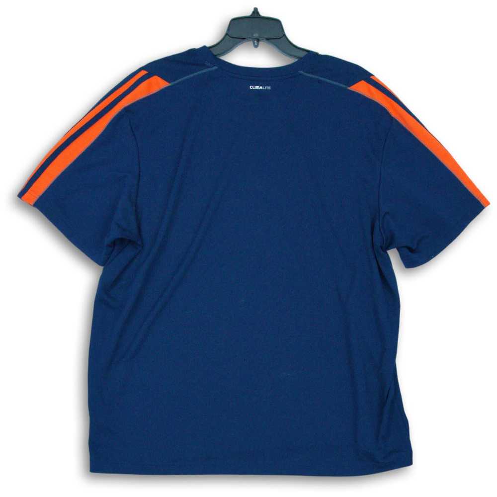 Men's Adidas Navy Blue Orange Pullover T-Shirt Si… - image 2