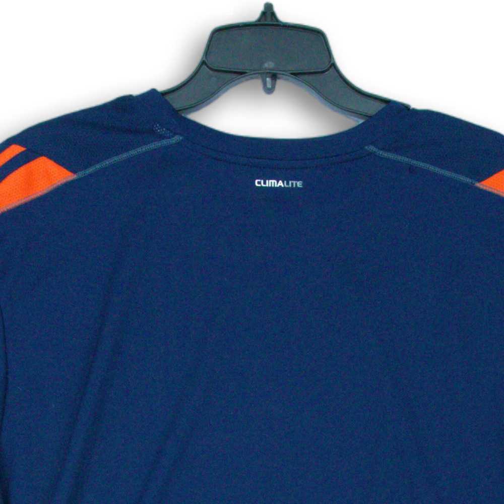 Men's Adidas Navy Blue Orange Pullover T-Shirt Si… - image 4