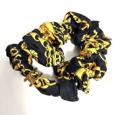 【CELINE】TRIOMPHE SCRUNCHIE●461DK2SIB15IA Genuine CELINE Black & White Triomphe Silk Scrunchie Hair