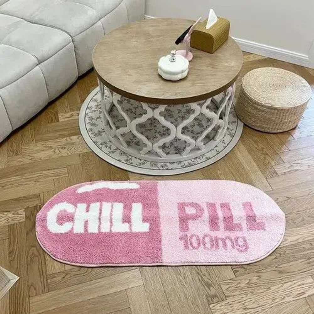 Carpet × Custom 3D Pink "CHILL PILL" Handmade Sof… - image 4