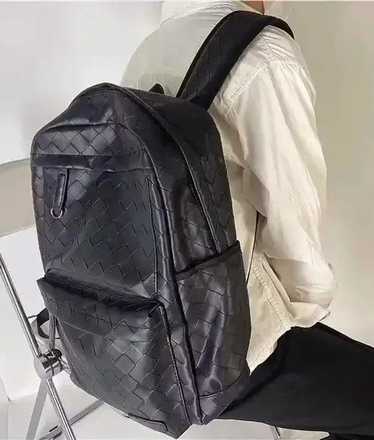 Backpack × Bag × Streetwear Black retro faux leath