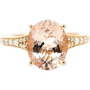 Feminine EFFY Morganite & Diamond Ring in 18k Ros… - image 1