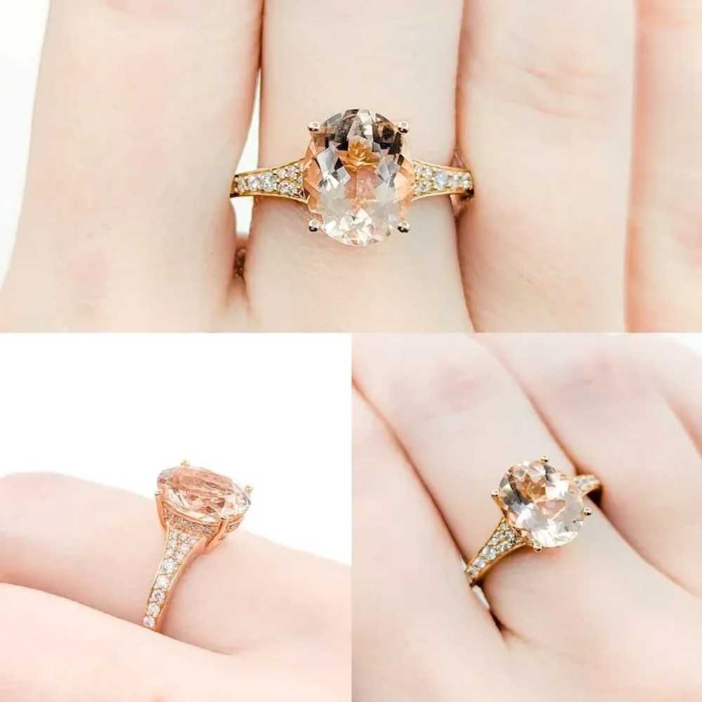 Feminine EFFY Morganite & Diamond Ring in 18k Ros… - image 2