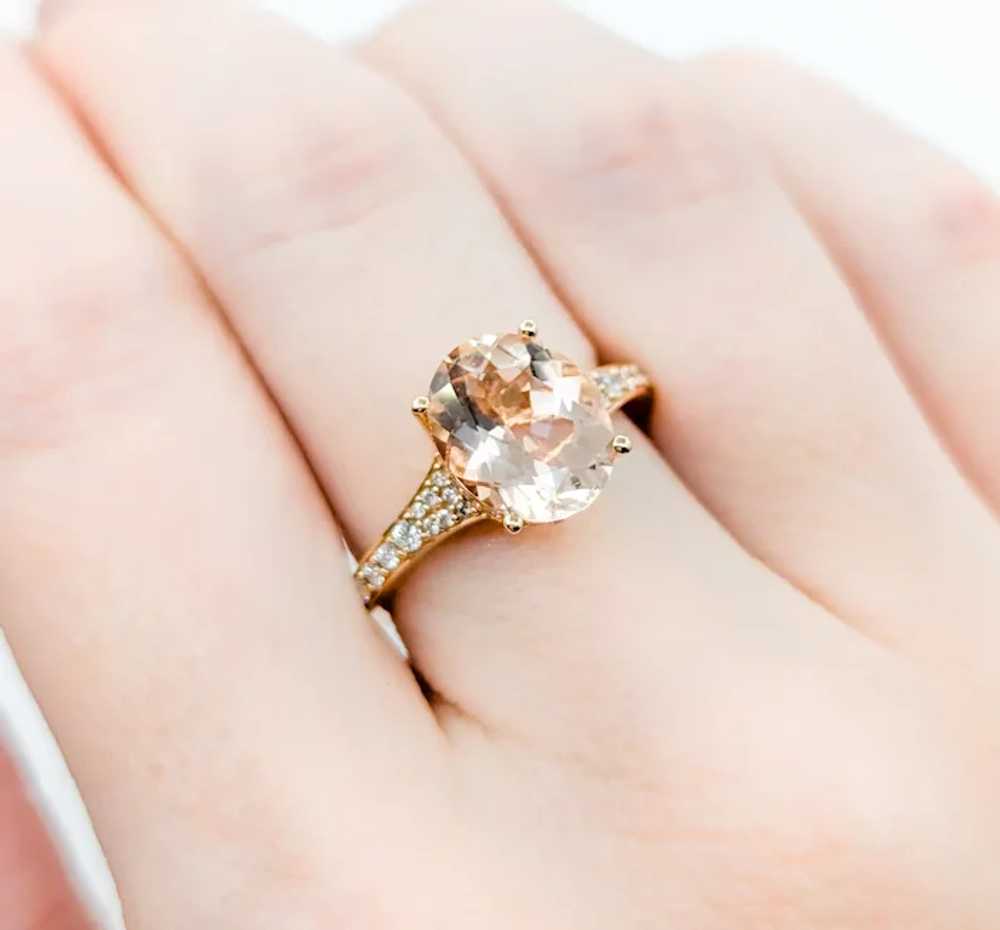 Feminine EFFY Morganite & Diamond Ring in 18k Ros… - image 3