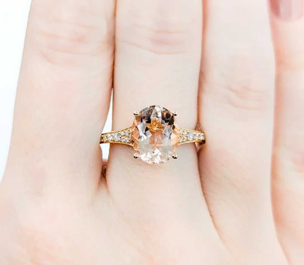 Feminine EFFY Morganite & Diamond Ring in 18k Ros… - image 4