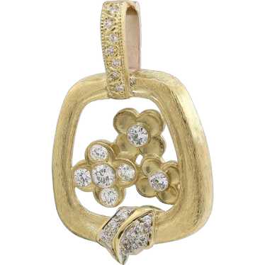 STAMBOLIAN Flower Diamond Pendant 18K Gold 1.25 TW