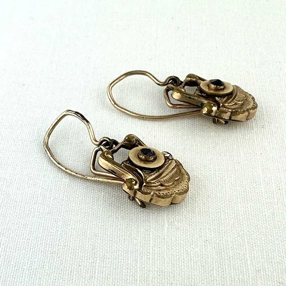 Antique Etruscan Revival Gold Filled Earrings - image 4