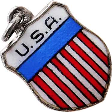 Sterling & Enamel U.S.A. Charm - Souvenir of Unit… - image 1