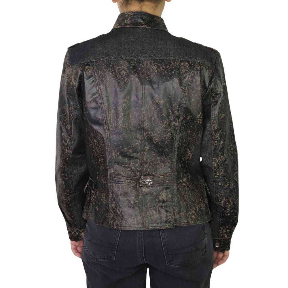 Vintage 90s VTG. Brown Distressed Leather Jacket … - image 2