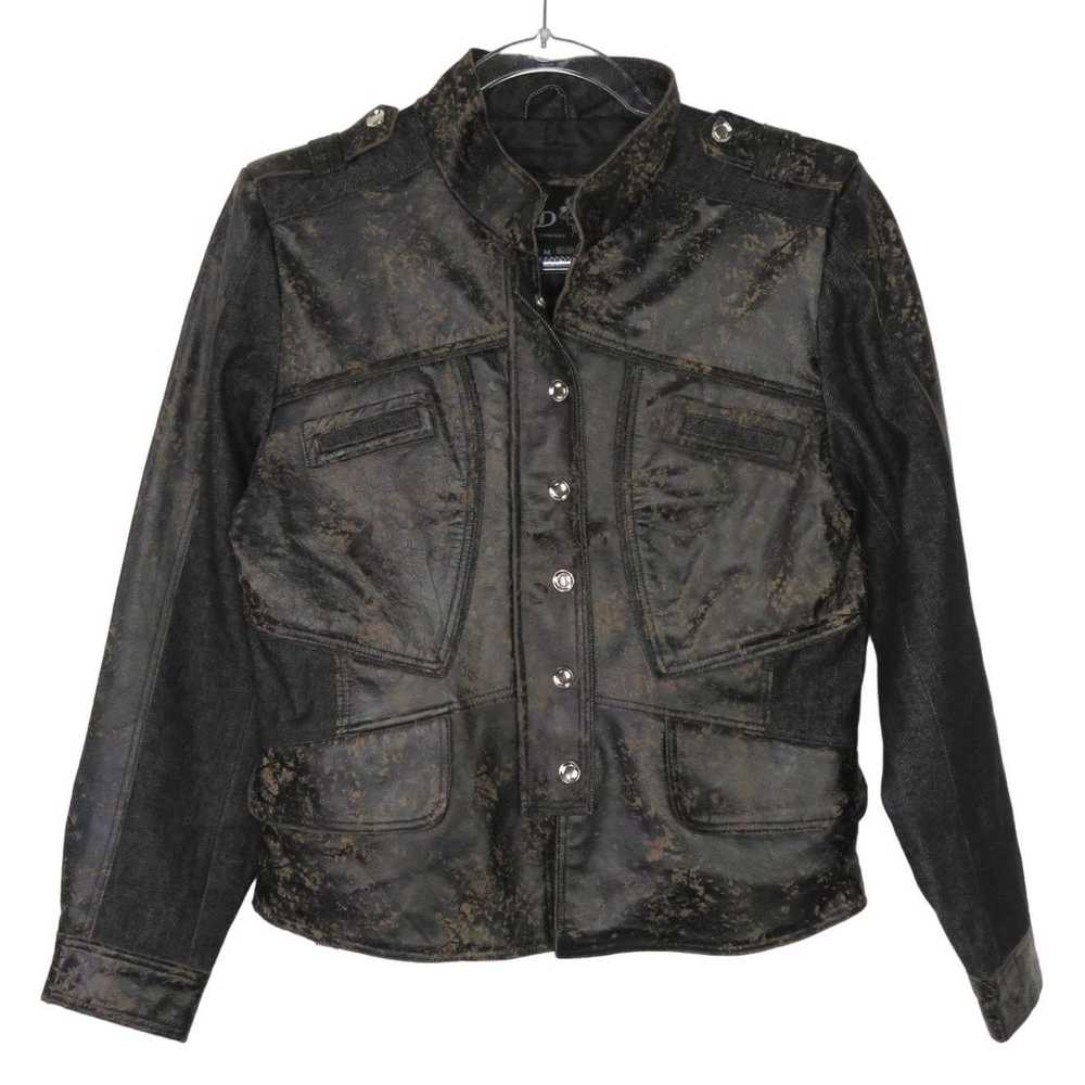 Vintage 90s VTG. Brown Distressed Leather Jacket … - image 3