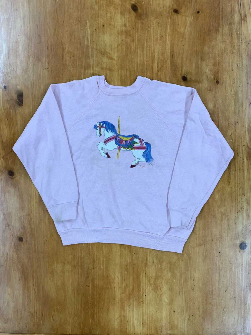 Vintage Vintage Crewneck Carousel Pony Raglan Cre… - image 4