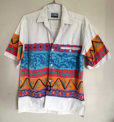 Designer 90s Bugle Boy Mens shirt M Button Surf B… - image 1