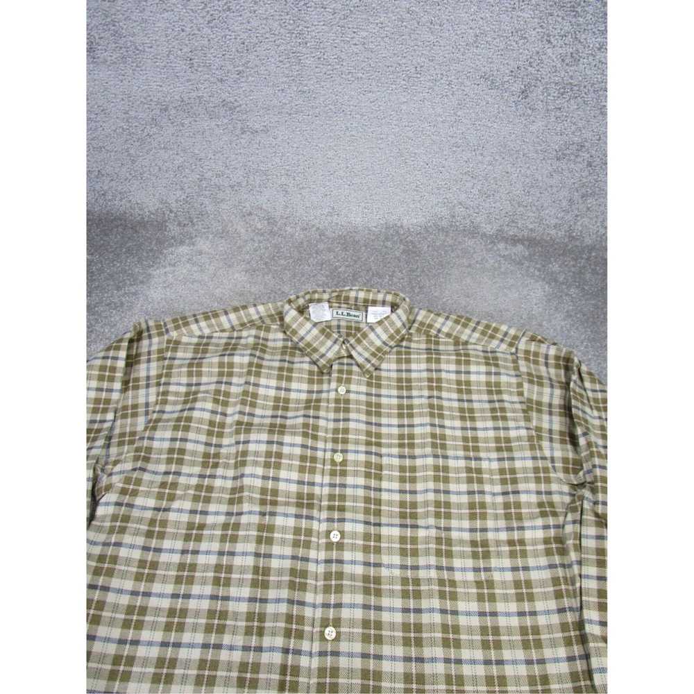 Vintage Authentic Mens Beige Plaid Cotton Flannel… - image 2