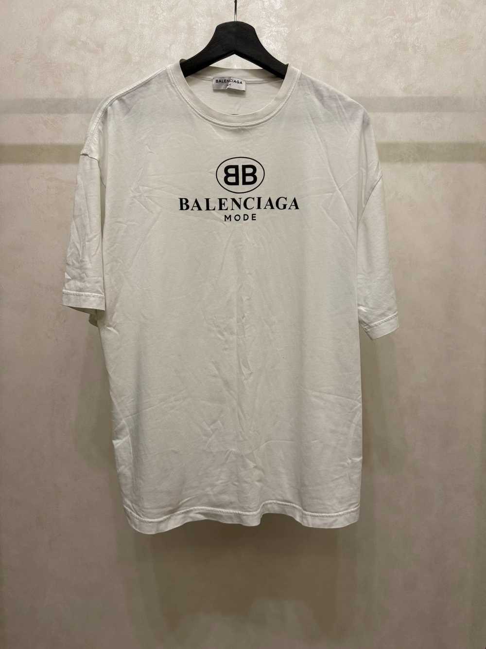 Balenciaga Balenciaga White Double B Short Sleeve - image 1