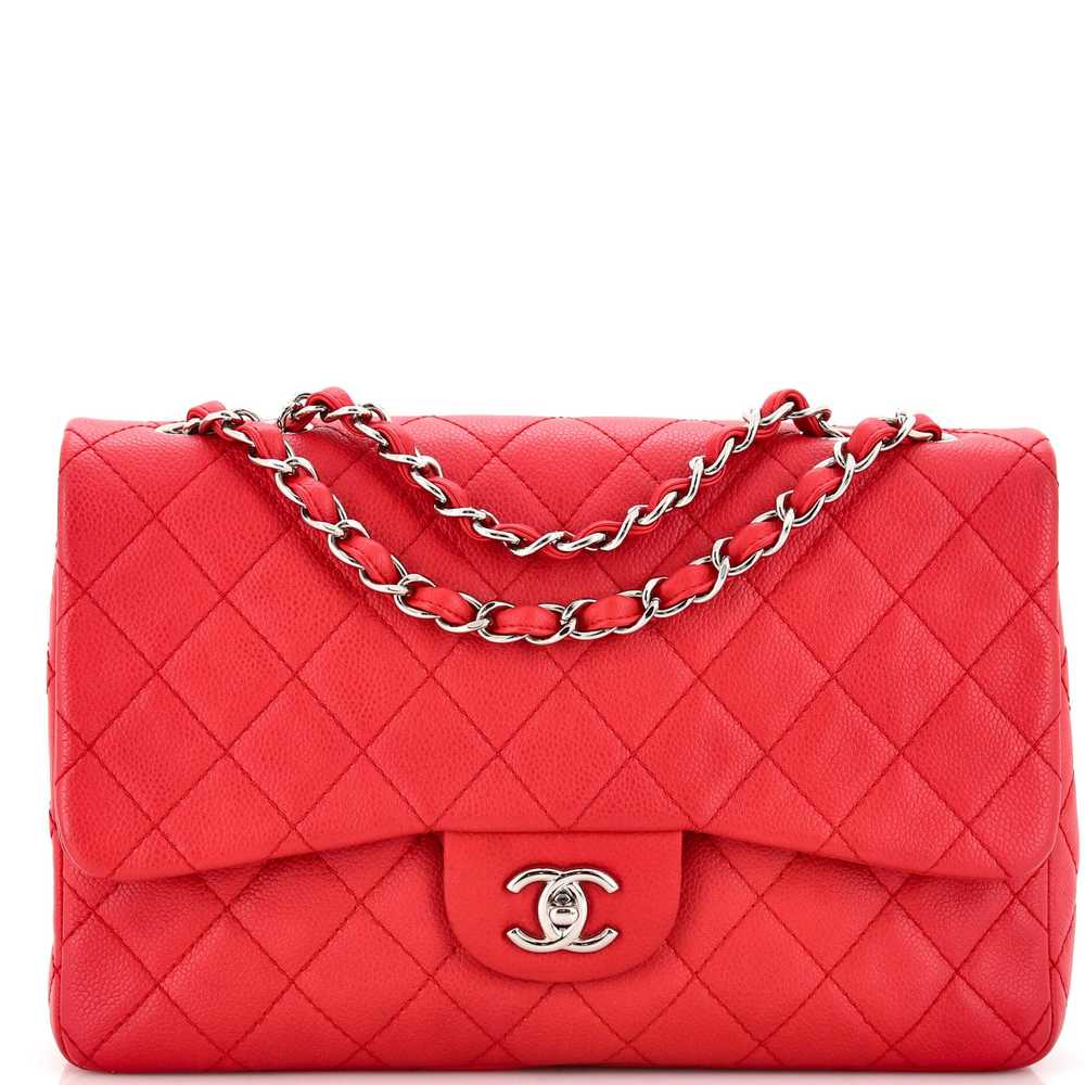 CHANEL Classic Single Flap Bag Quilted Caviar Jum… - image 1