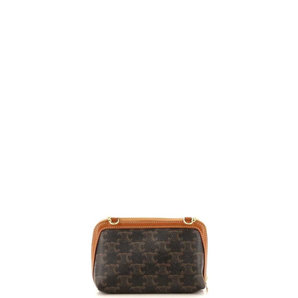 CELINE Zip Around Chain Clutch Triomphe Coated Ca… - image 3