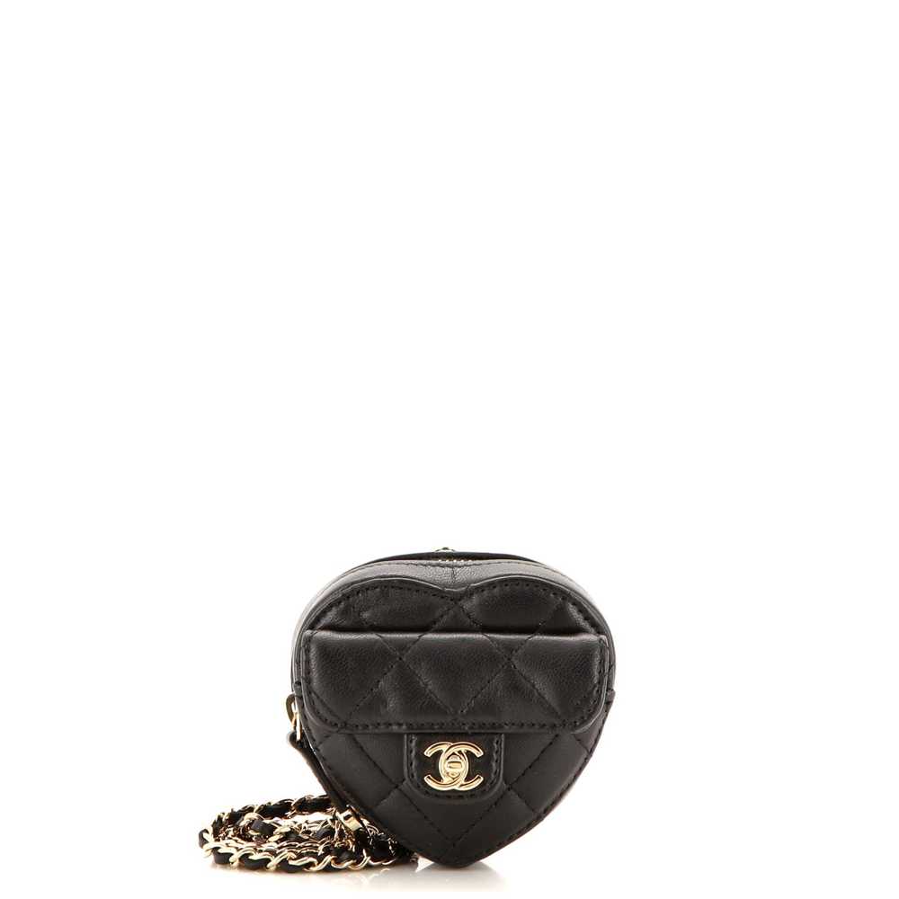 CHANEL CC in Love Heart Chain Necklace Zip Coin P… - image 1