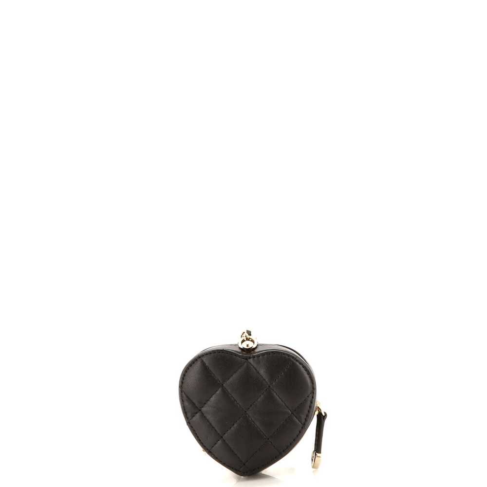 CHANEL CC in Love Heart Chain Necklace Zip Coin P… - image 3