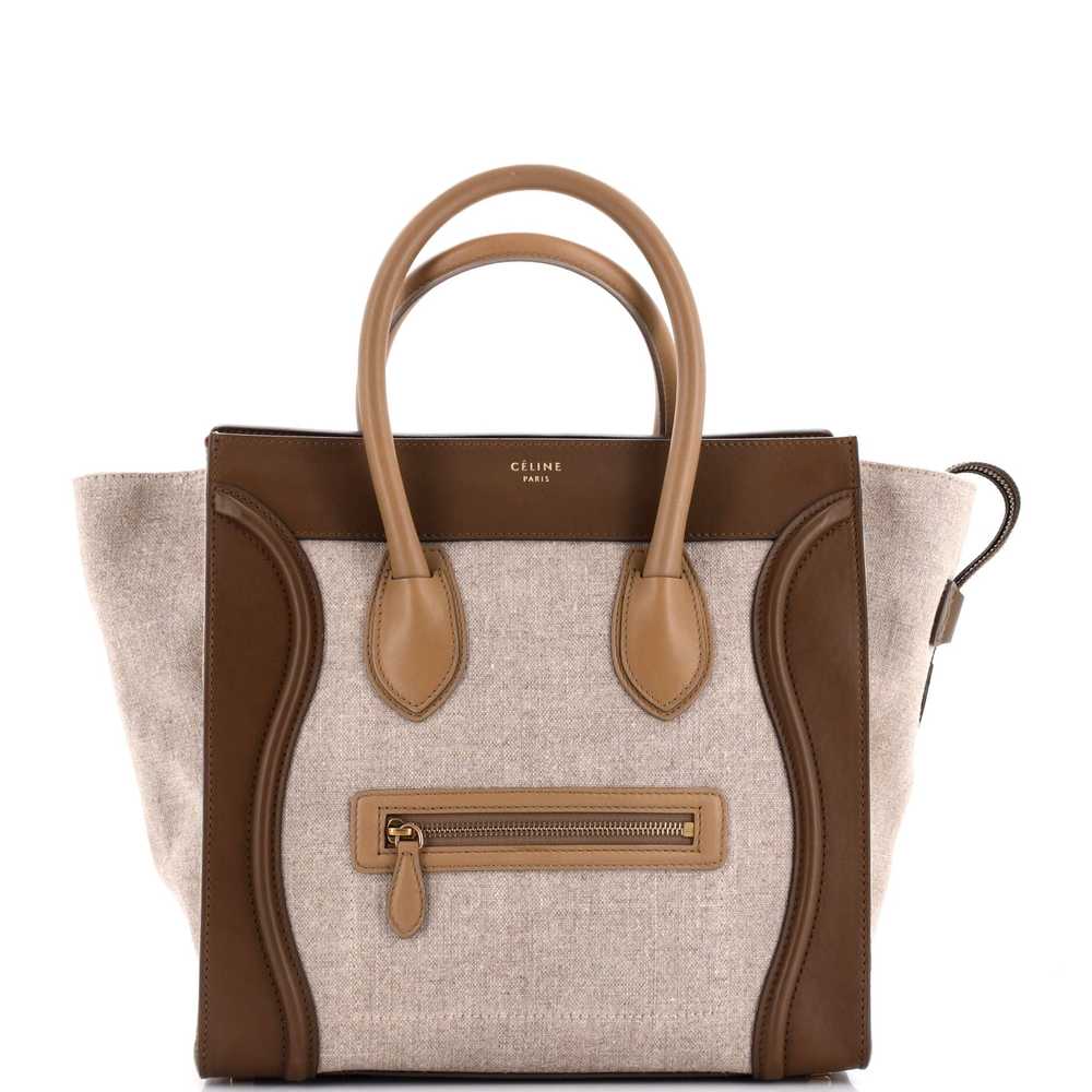 CELINE Tricolor Luggage Bag Canvas and Leather Mi… - image 1