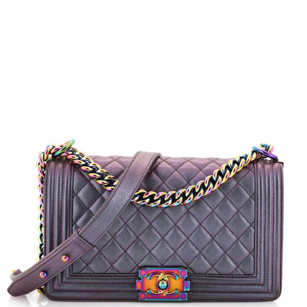 CHANEL Boy Flap Bag Quilted Iridescent Goatskin O… - image 1