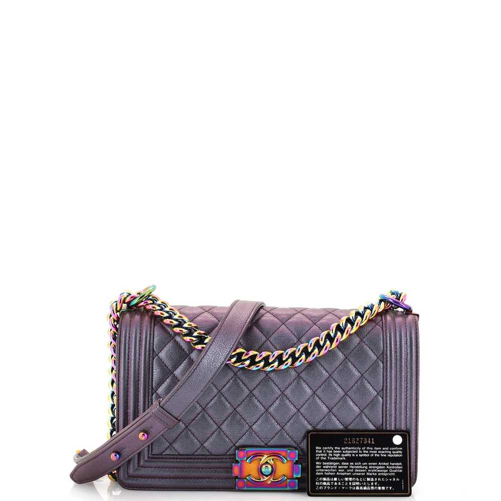 CHANEL Boy Flap Bag Quilted Iridescent Goatskin O… - image 2