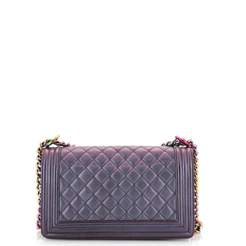 CHANEL Boy Flap Bag Quilted Iridescent Goatskin O… - image 4