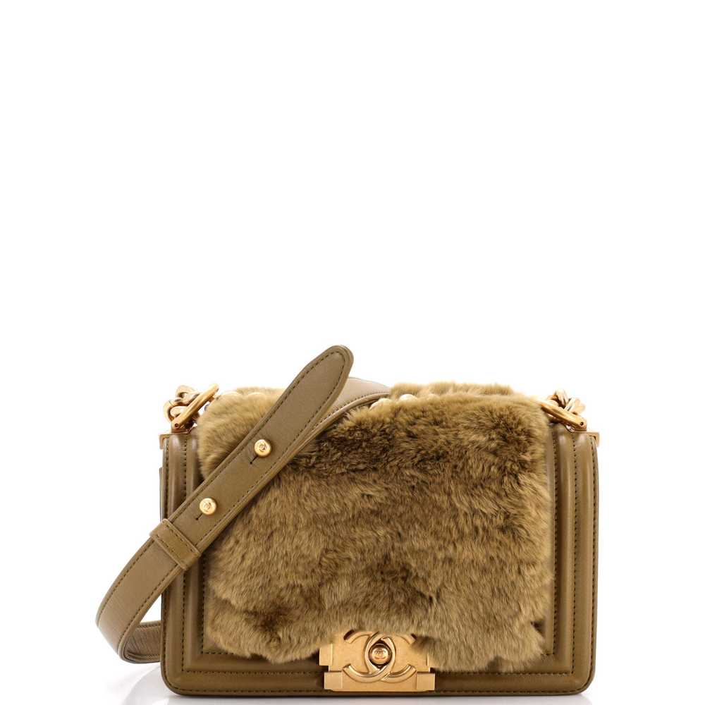 CHANEL Boy Flap Bag Fur with Leather Small - image 1