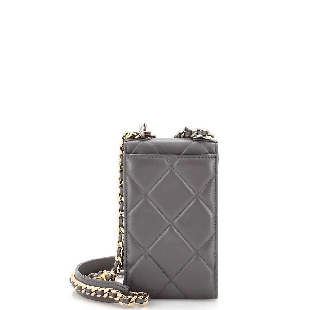 CHANEL 19 Vertical Phone Holder with Chain Quilte… - image 3