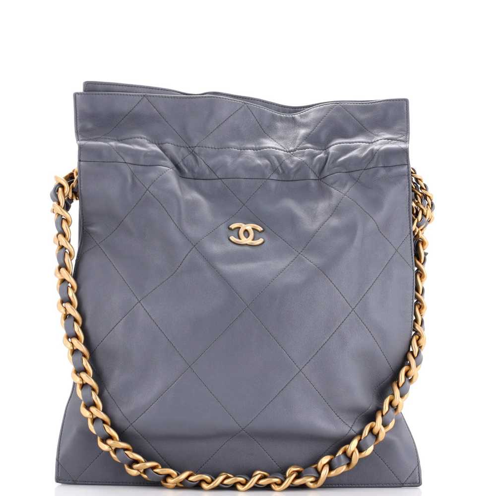 CHANEL CC Chain Drawstring Shopping Bag Quilted L… - image 1