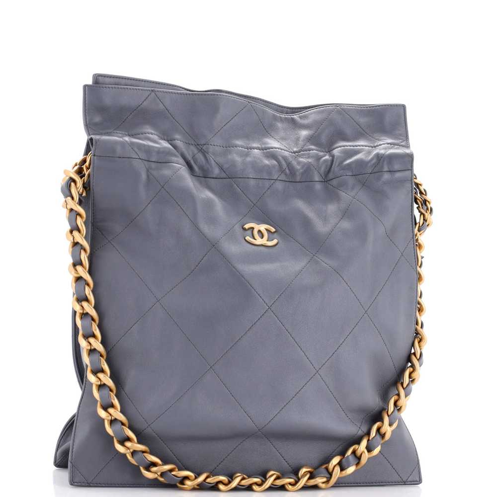 CHANEL CC Chain Drawstring Shopping Bag Quilted L… - image 2