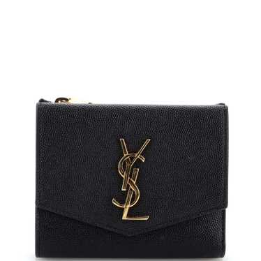 Saint Laurent Uptown Compact Flap Wallet Leather