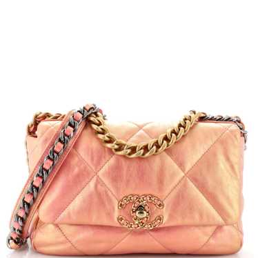 CHANEL 19 Flap Bag Quilted Iridescent Calfskin Me… - image 1